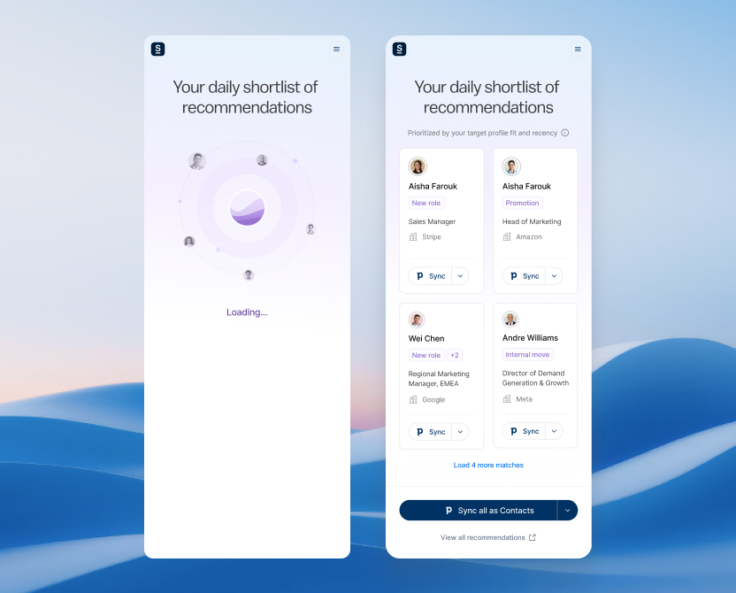 Recommendations in Extension - Home page interface preview