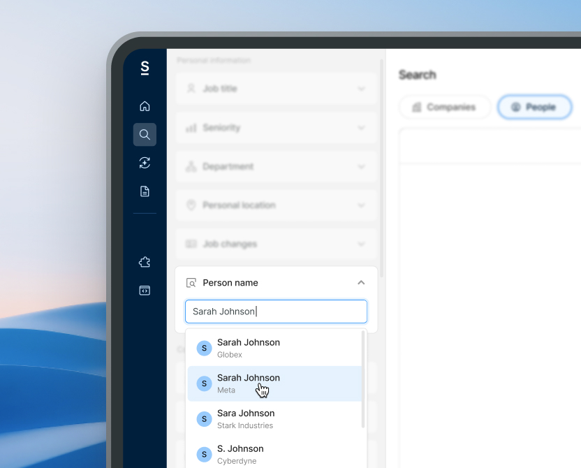 Search by name (App) interface preview